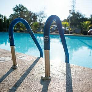 royal blue safety grip pool handrail cover